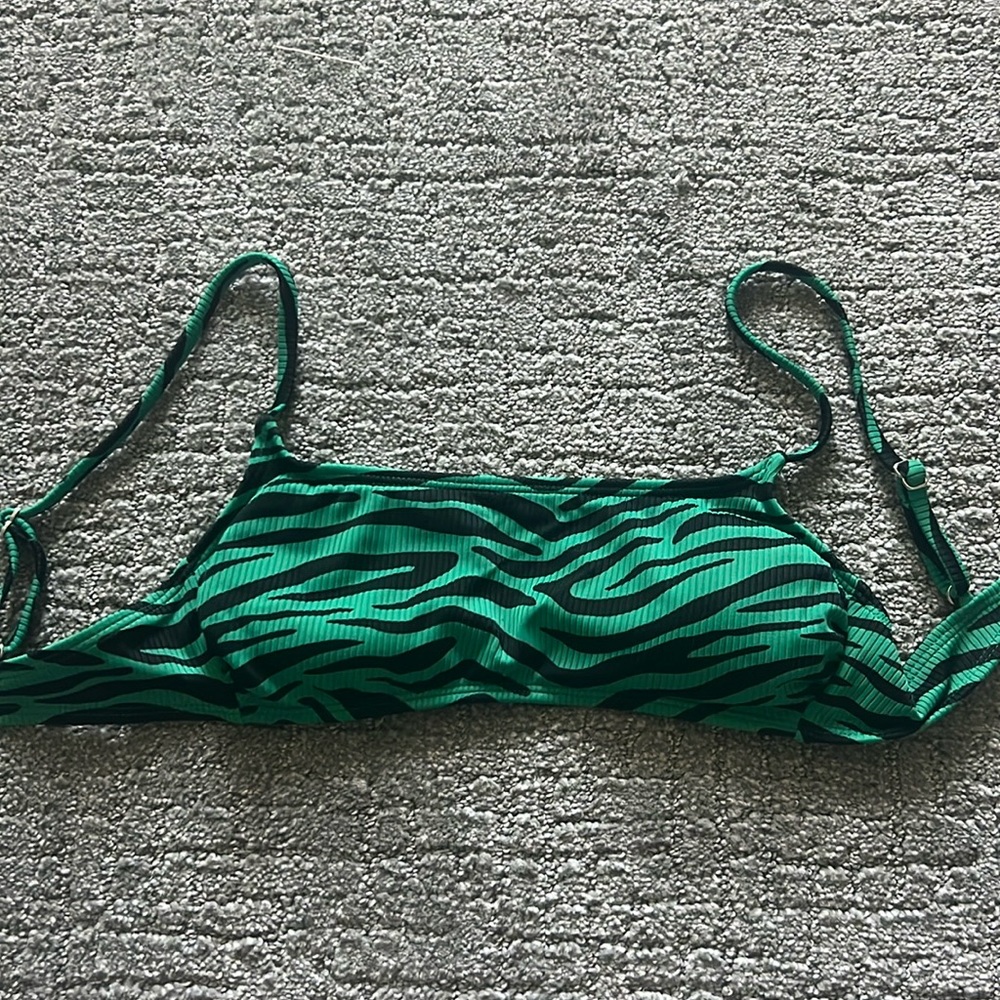 Zebra striped bikini top